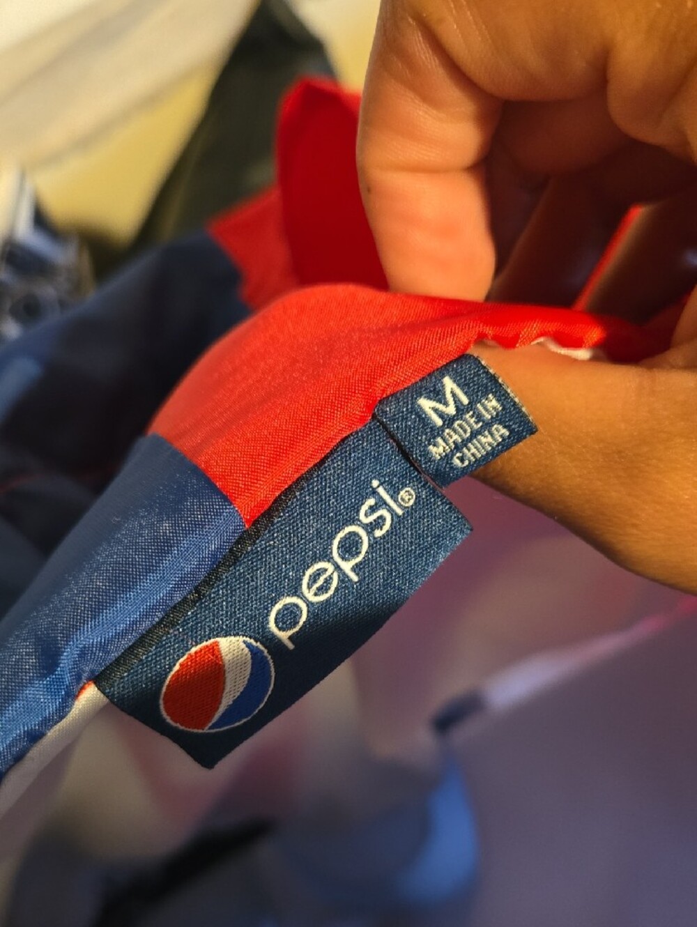Pepsi Colorblock Hooded Jacket in Red, White & Blue - Picture 3 of 6